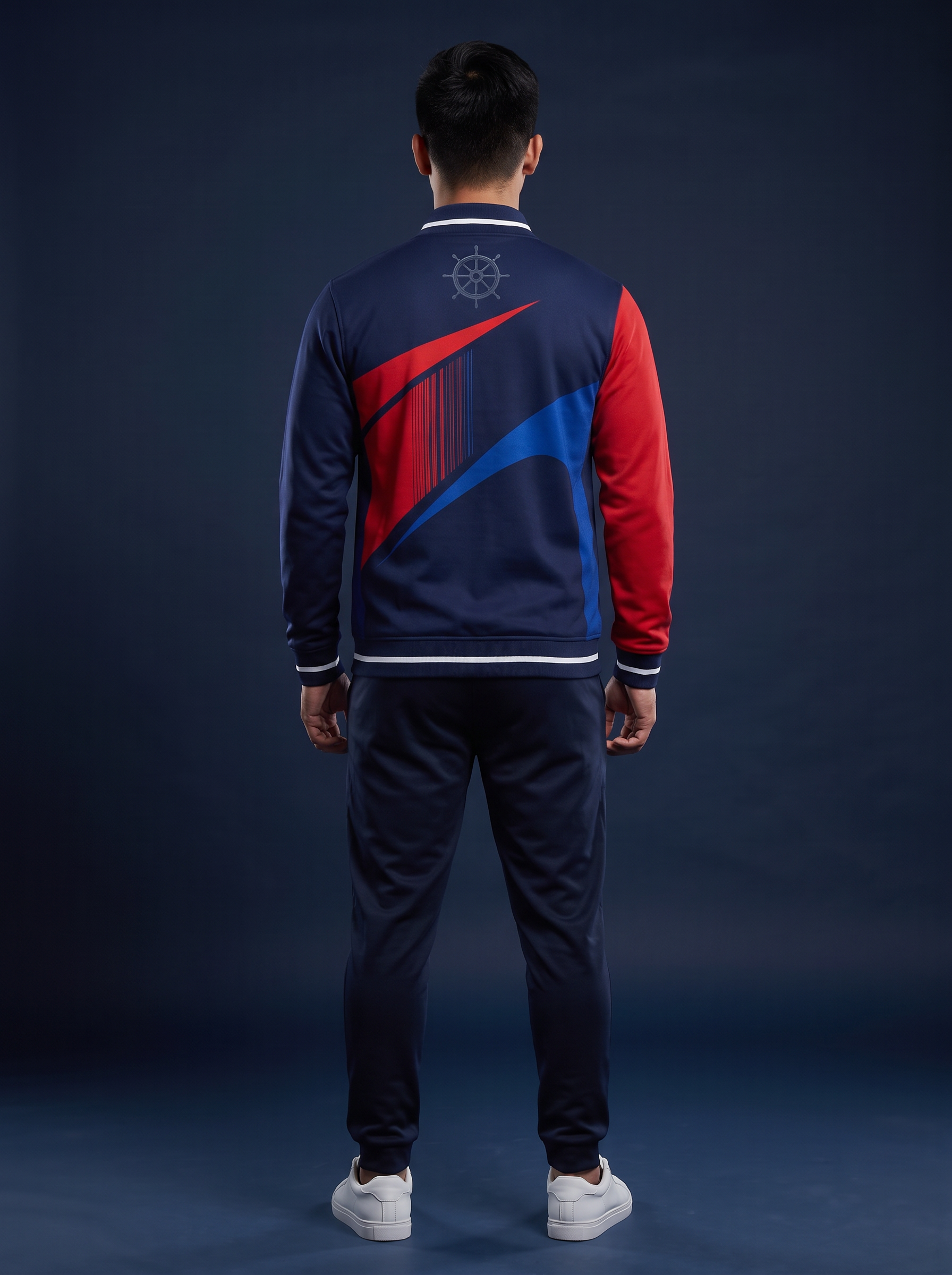 Custom corporate jacket back view
