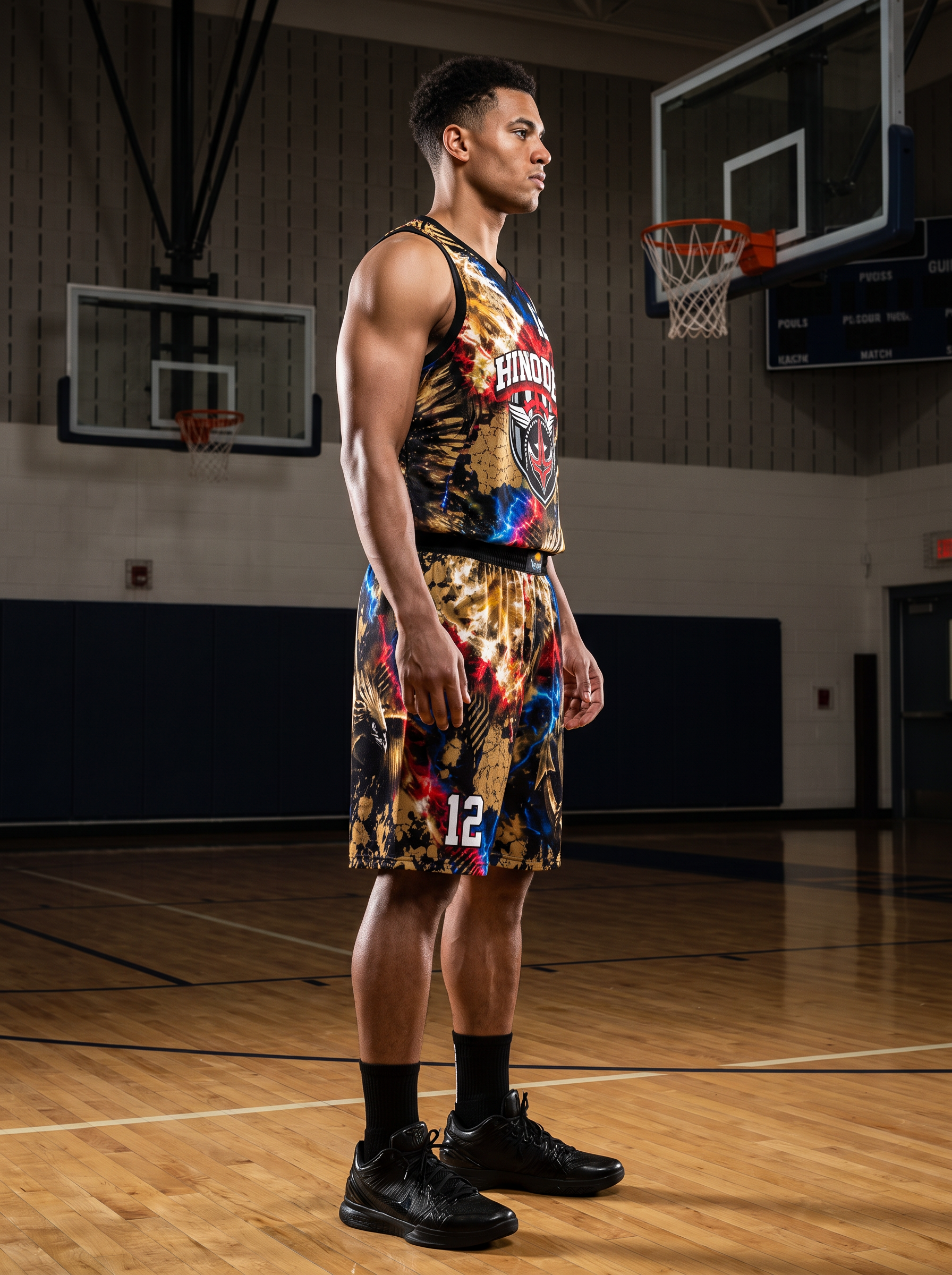 Custom basketball jersey side view